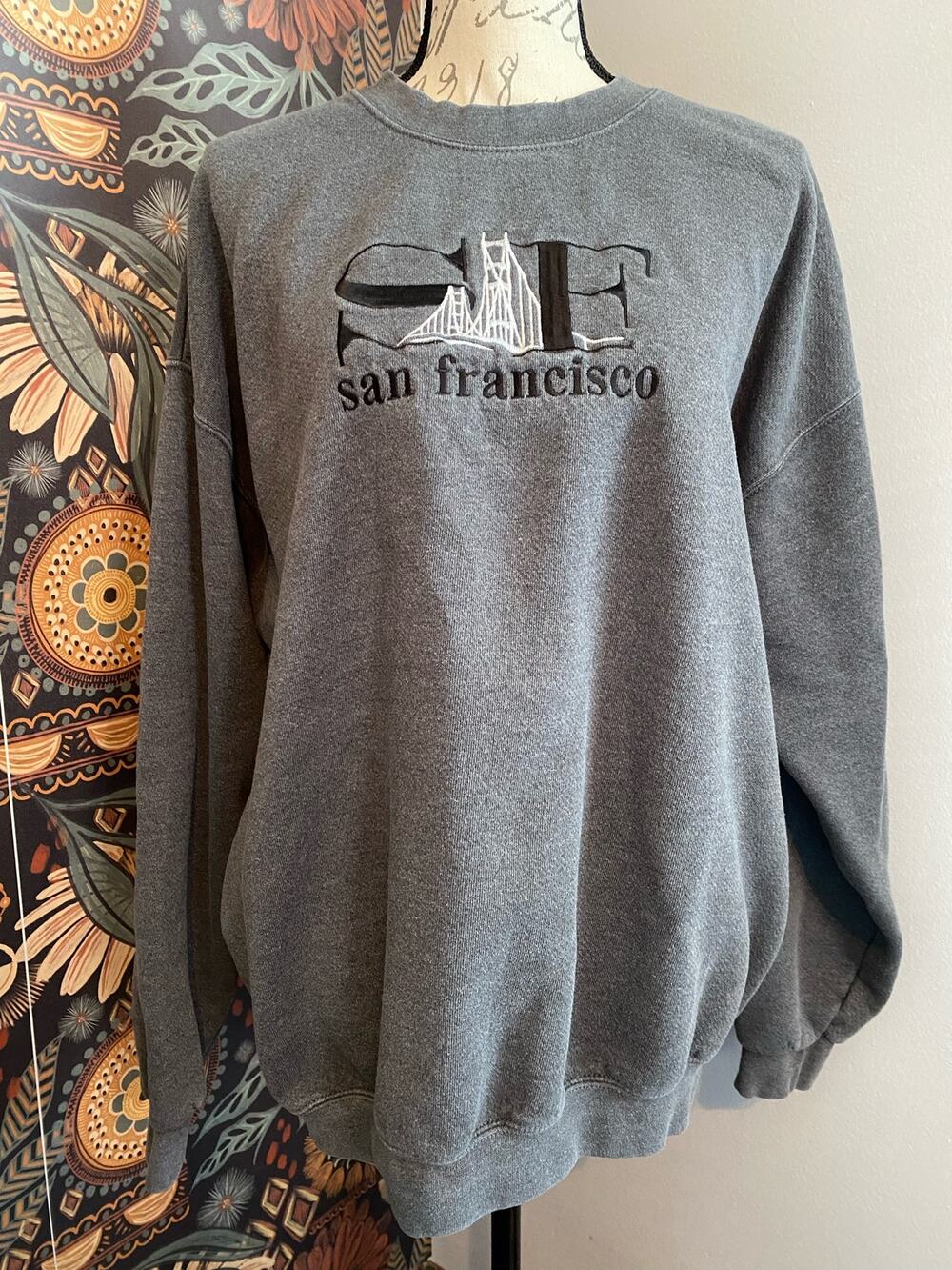 San Francisco Destination Lee Heavyweight Gray Sweatshirt Size Large